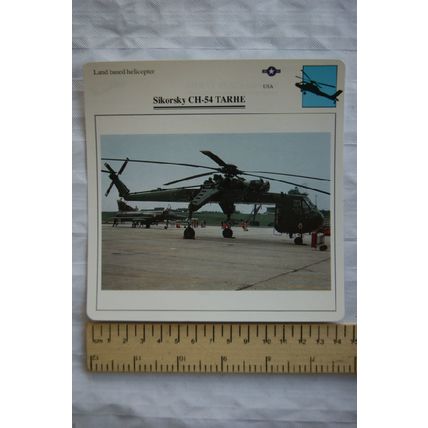Sikorsky CH-54 Tarhe - USA - Land Based Helicopter - Collectors Club Card