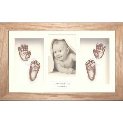 New Baby Casting Kit Twins Siblings Unique Christening Gifts Keepsakes Solid Oak