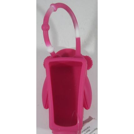 Bath & Body Works PocketBac Hand Sanitizer Holder Pink Penguin Earmuffs Bow Gem