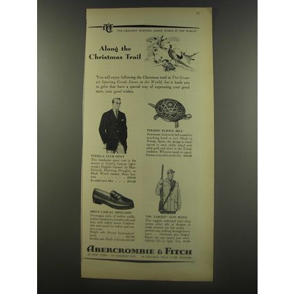 1956 Abercrombie & Fitch Ad - Viyella Club Coat; Toledo Turtle Bell