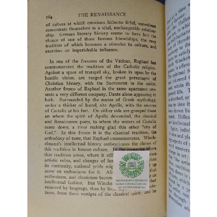 MODERN LIBRARY EDITION THE RENAISSANCE by WALTER PATER intro by ARTHUR SYMONS