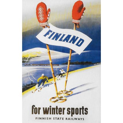 Finland for Winter Sports. Finnish State Railways.