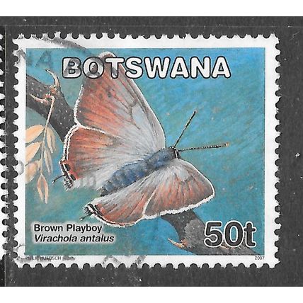 BOTSWANA 2007 BUTTERFLIES BROWN PLAYBOY BUTTERFLY 50t USED