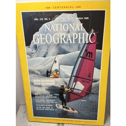 National Geographic Magazine March 1988 Anchorage - Vintage Collectable....p
