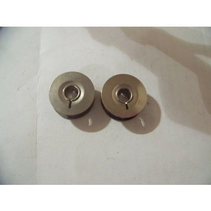 USED!! SET OF 2 STEEL BOBBINS, ABOUT 7/8" BY 5/16", .25" HOLE, FREE SHIPPING US!