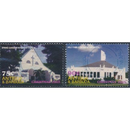 Christmas, Churches: 75c & 90c - Antigua & Barbuda 2005 - F H - SG 3934 & 3937