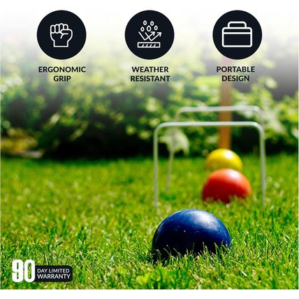 Hathaway 6-Player Croquet Set for Adults, Kids & Families – Includes Durable Har