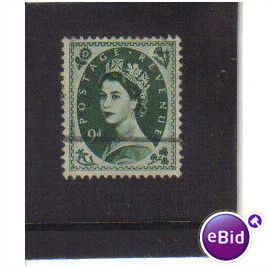 1958 GB Q.E.11 9D GREEN F/U SG582