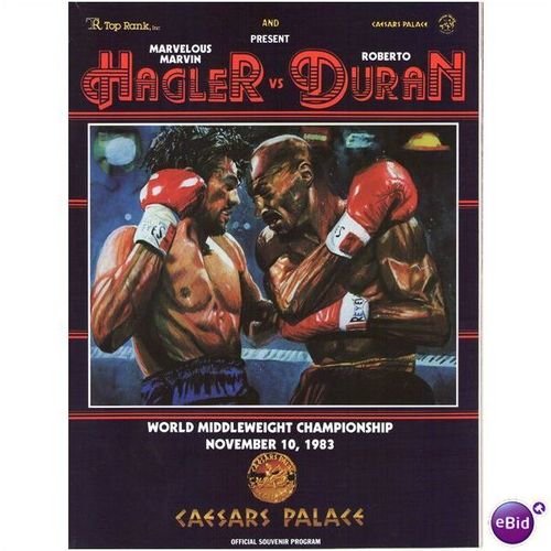 Boxing Programme- Marvin Hagler vs Roberto Duran November 10 1983
