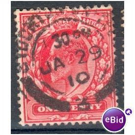 GB stamps 1902-10 KEV11 - 1d SG219 Stockton On Tees 9
