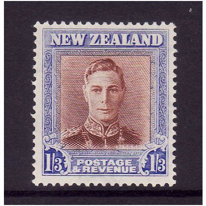NEW ZEALAND 1947/52 SG 687 1s 3d RED BROWN & BLUE M / MINT