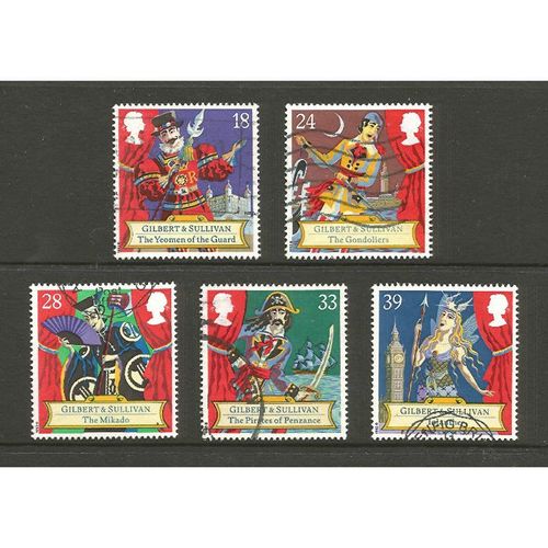 GB Fine Used 1992 150th Birth Anniv Of Sir Arthur Sullivan G & S Operas Set Of 5
