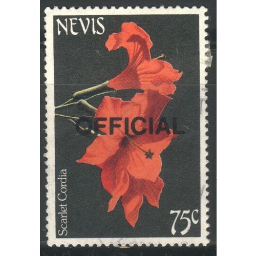 Nevis 1985 - SG O36 - OFFICIAL on 75c Scarlet Cordia - used