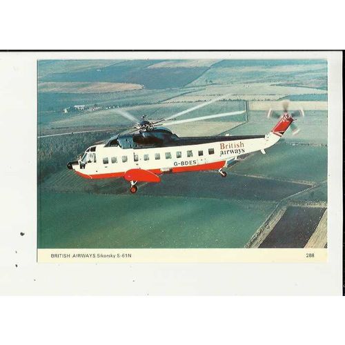 Aviation BRITISH AIRWAYS SIKORSKY S-61N Postcard by Skilton & Fry (288)