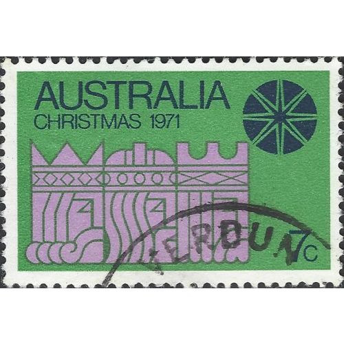 AUSTRALIA, CHRISTMAS, Three Kings, green & lilac 1970, 7c, #2