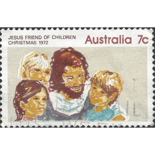 AUSTRALIA, CHRISTMAS, Jesus Friend of Children, brown 1972, 7c