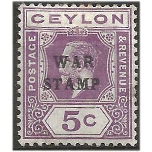 Ceylon 1918 SG333 5c Purple WAR STAMP Mounted Mint . .. .