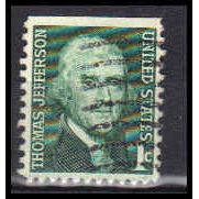 Used 1278 1c Thomas Jefferson Fine BPS KA6195
