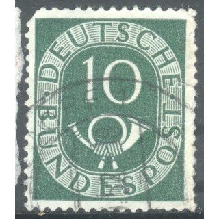 Germany 1951 - SG1050 - 10pf green - Posthorn & Numeral - used 5