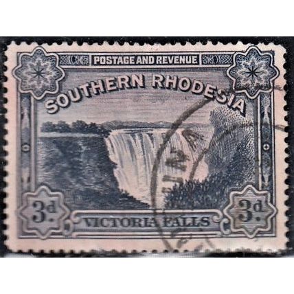 SOUTHERN RHODESIA, 1938 3d Victoria Falls, SG 30 (Scott #37A), used