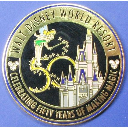 Disney World 50th Anniversary. Challenge Coin. 1.75". 47b.