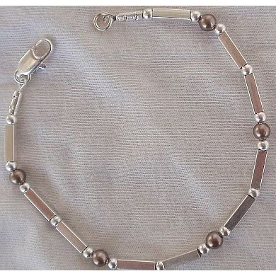 Brown silver bracelet-A