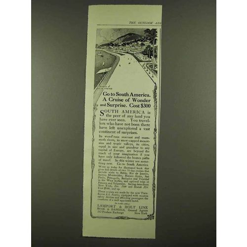 1912 Lamport & Holt Line Ad - Go to South America