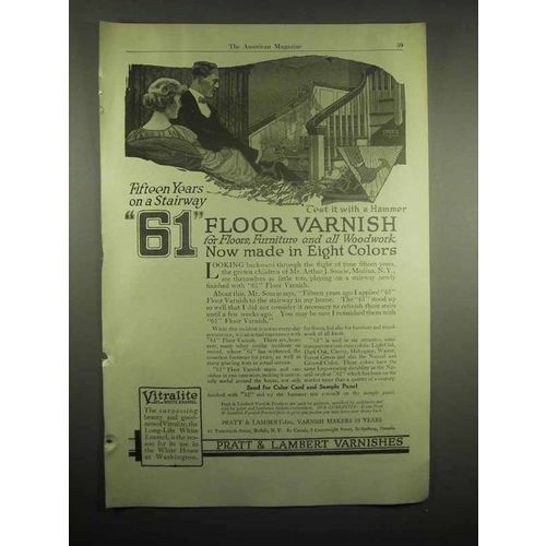 1918 Pratt & Lambert 61 Floor Varnish Ad