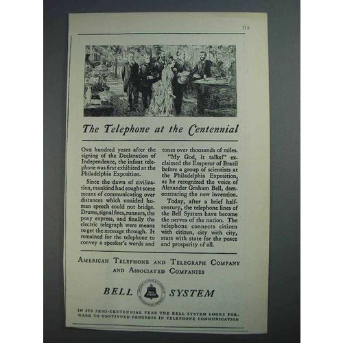 1926 Bell Telephone Ad - Telephone at the Centennial