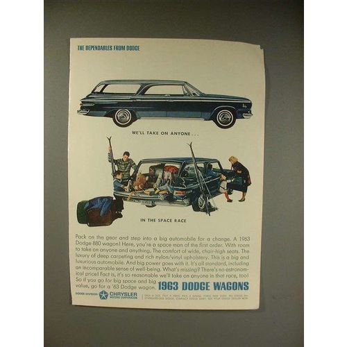 1963 Dodge 880 Station Wagon Ad - Take on Space Race
