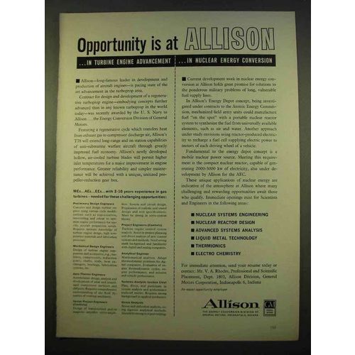 1963 GM Allison Energy Conversion Ad - Opportunity