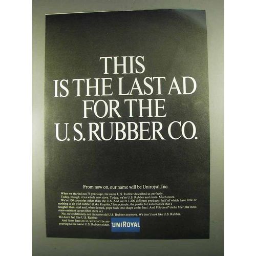 1967 Uniroyal Inc. Ad - The Last Ad for U.S. Rubber Co.