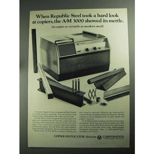 1968 A-M 3000 Copier Ad - Republic Steel Took a Look