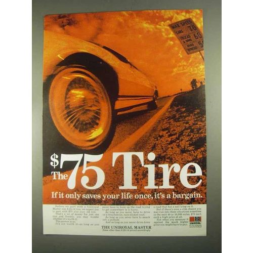 1967 Uniroyal Master Tire Ad - The $75 Tire
