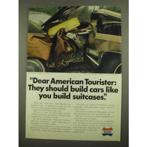 1974 American Tourister Luggage Ad - Should Build Cars