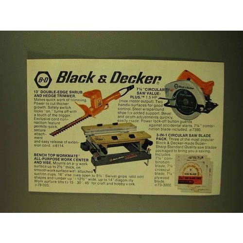 1979 Black & Decker Ad - Hedge Trimmer, Circular Saw