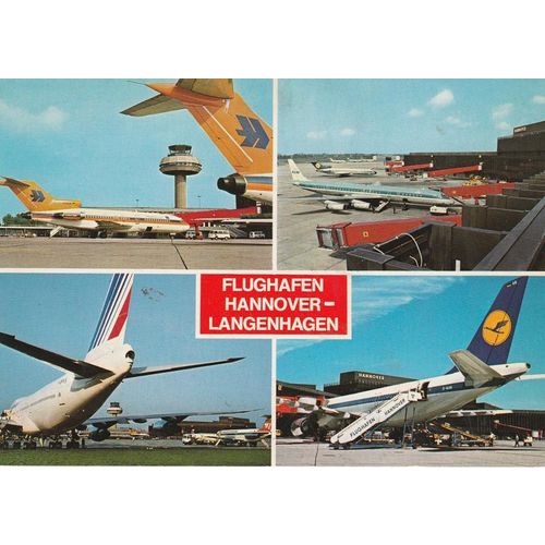 Multi View Flughafen Hannover Langenhagen Civil Aviation Postcard (A25142)