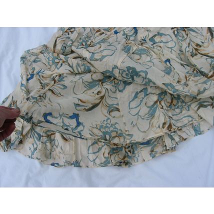 Womens Banana Republic Skirt 8 32 Waist Ivory Print Abstract Pattern Full Skirt