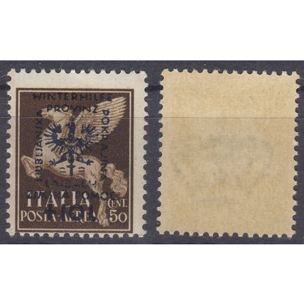 Ljubljana, German Occupation 1944, Italian stamps with German overprint. Mi #40