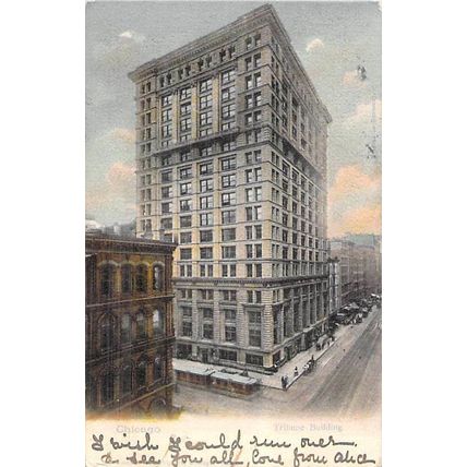 Chicago Tribune Building United States Postcard 1904 used VGC