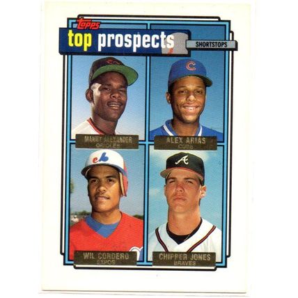 TOPPS PROSPECTS CHIPPER JONES, WIL CORDERO, ARIAS, ALEXANDER ROOKIES GOLD