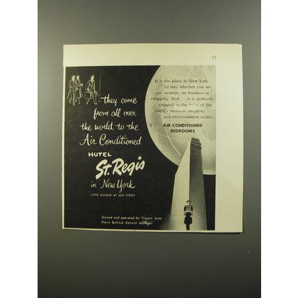 1954 Hotel St. Regis Ad - They come from all over the worls