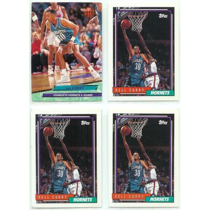 Dell Curry 9x card lot incl Stickers