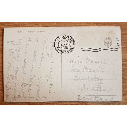 POSTCARD: ITALY - ROMA, GIARDINA VATICANO: 1925