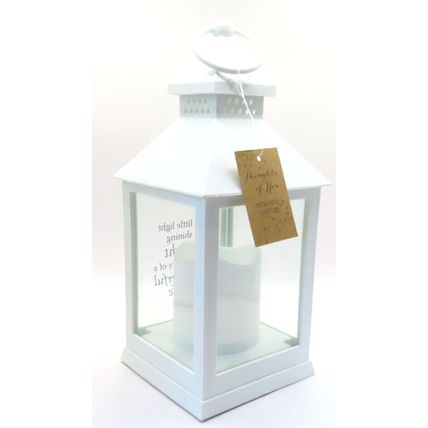 Wonderful Wife White Memorial Lantern 27 CM Plastic Sentimental Verse LED Grief