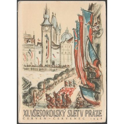 XI Všesokolský Slet v Praze, Praha, Československo, 1948 - Oficiální Pohlednice
