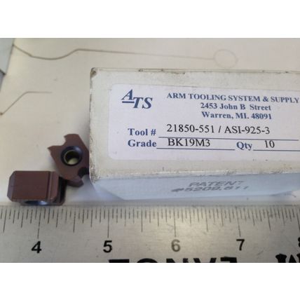 LOT 40 ARM TOOLING 21850-551/ASI-925-3 DUAL EDGE CARBIDE INSERTS,ATS BK19M3,HD