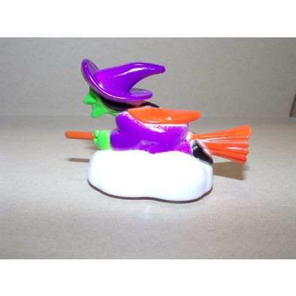 Hard Plastic Flying Witch on Broom Halloween "Pullback Racer"