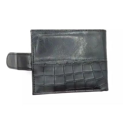 Black Mock Croc Pattern Wallet 10 CM Mens Comes Boxed Gift Fathers Day Notes