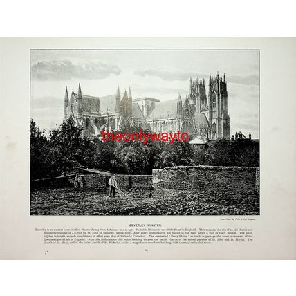 APPLEBY, MARKET PLACE, (BEVERLEY MINSTER On Reverse), Book Illustration, c1897